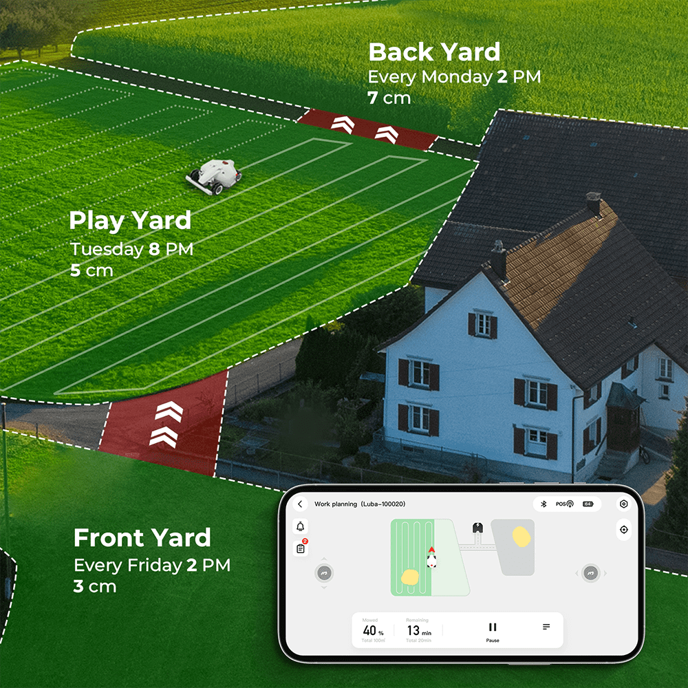 Mammotion LUBA AWD 1000: Perimeter Wire Free Robot Lawn Mower, Unleash the potential of your lawn with the Luba AWD Series, the best in class among cordless lawn mowers. Precision, power, and innovation redefine your mowing experience.